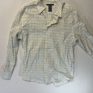 Classic White and Blue Plaid Men's Shirt